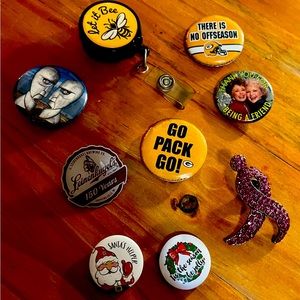 Lot of pins & badge reel